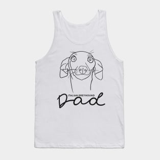 Italian Greyhound dad; with cute cartoon IGGY black line art. Tank Top